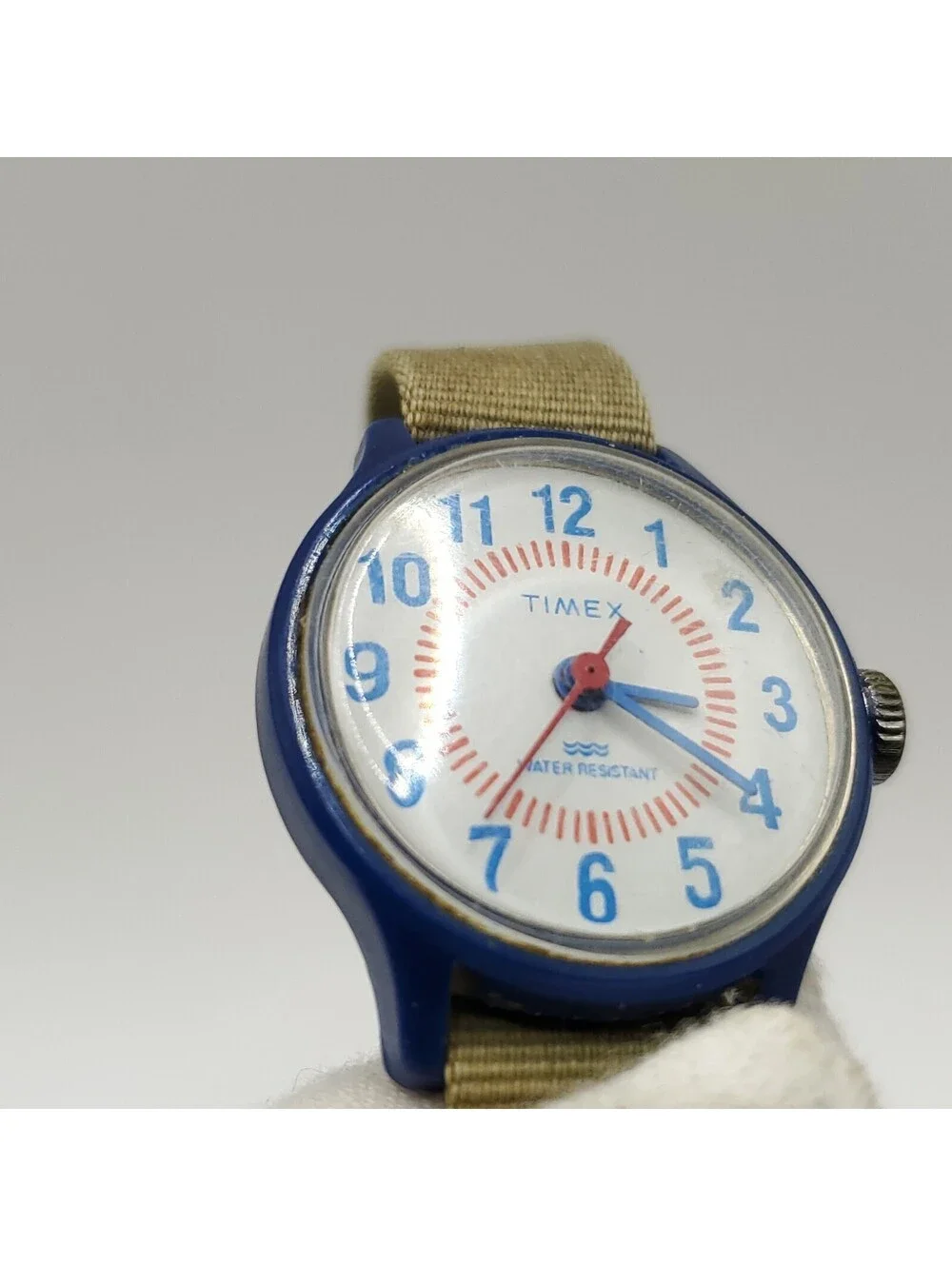 Vintage Timex Kids Mechanical Blue Watch 25mm Running